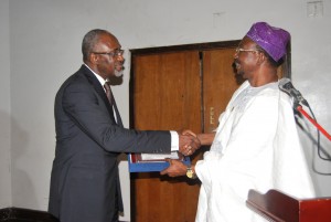 (L-R) Mr Gbenga Oyebode and Senator Durojaiye at the Award of Honours 2012 Event